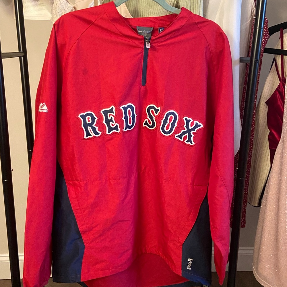 vintage red sox wind breaker